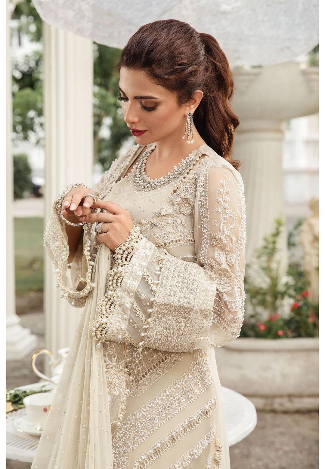 Maria B Replica – Heavy Embroidered Chiffon Suit with Dupatta & Daman Work