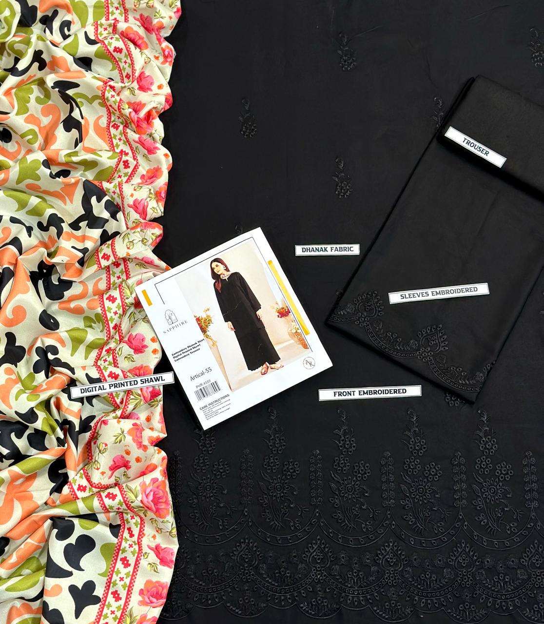 Sapphire Airjet Dhanak 3PC – Premium Heavy Embroidered Winter Suit