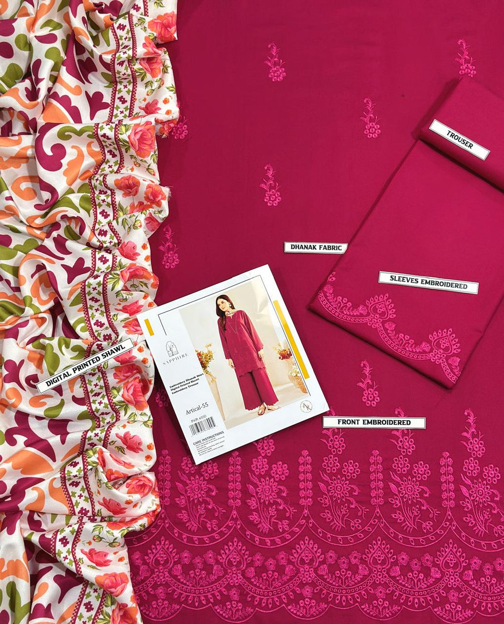 Sapphire Airjet Dhanak 3PC – Premium Heavy Embroidered Winter Suit