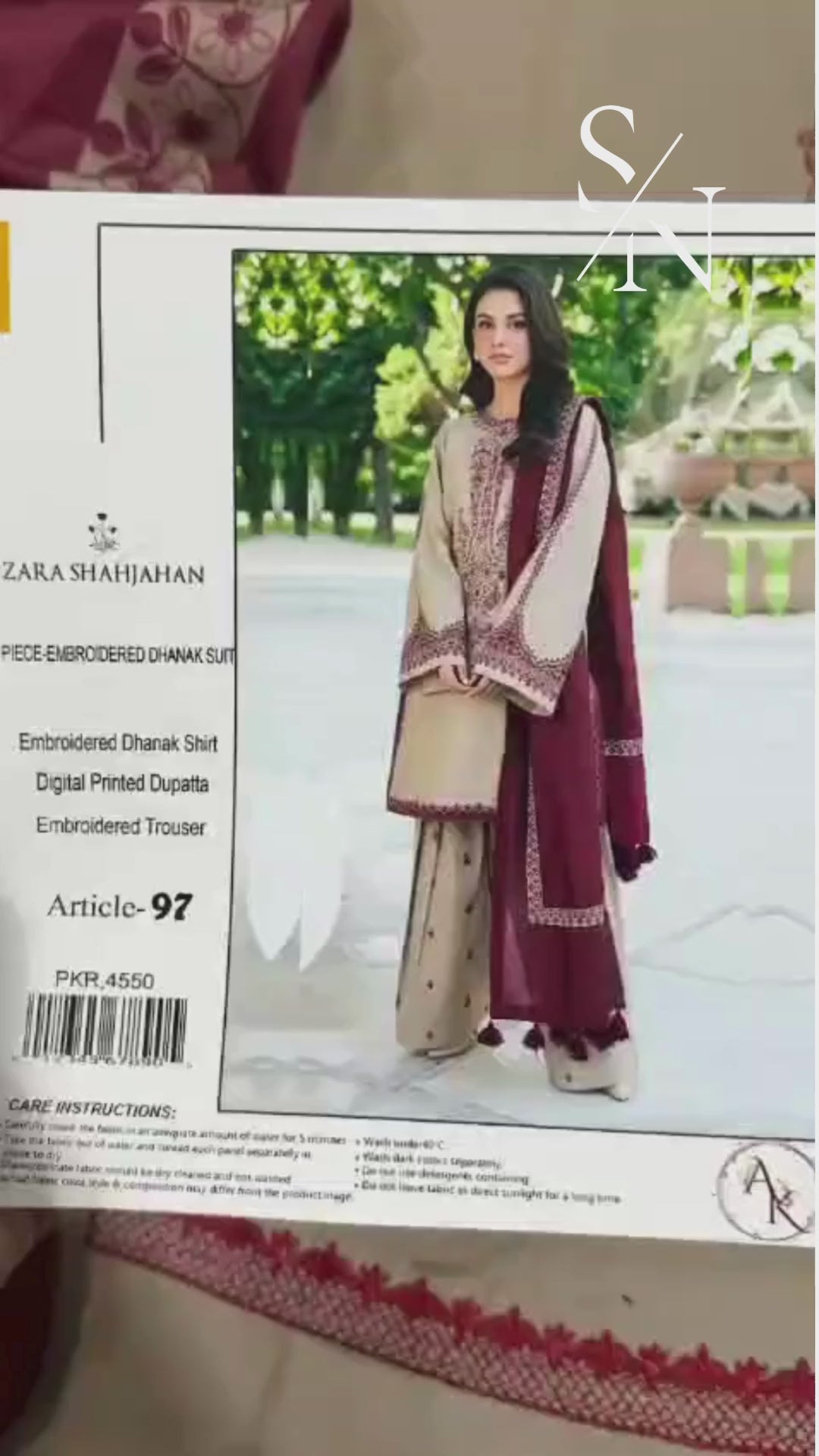 Zara Shahjahan Premium Winter Dhanak 3PC Unstitched Fabric with Pashmina