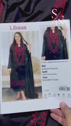 Libaas Signature Airjet Dhanak 3PC Unstitched Embroidered Fabric with Shaw