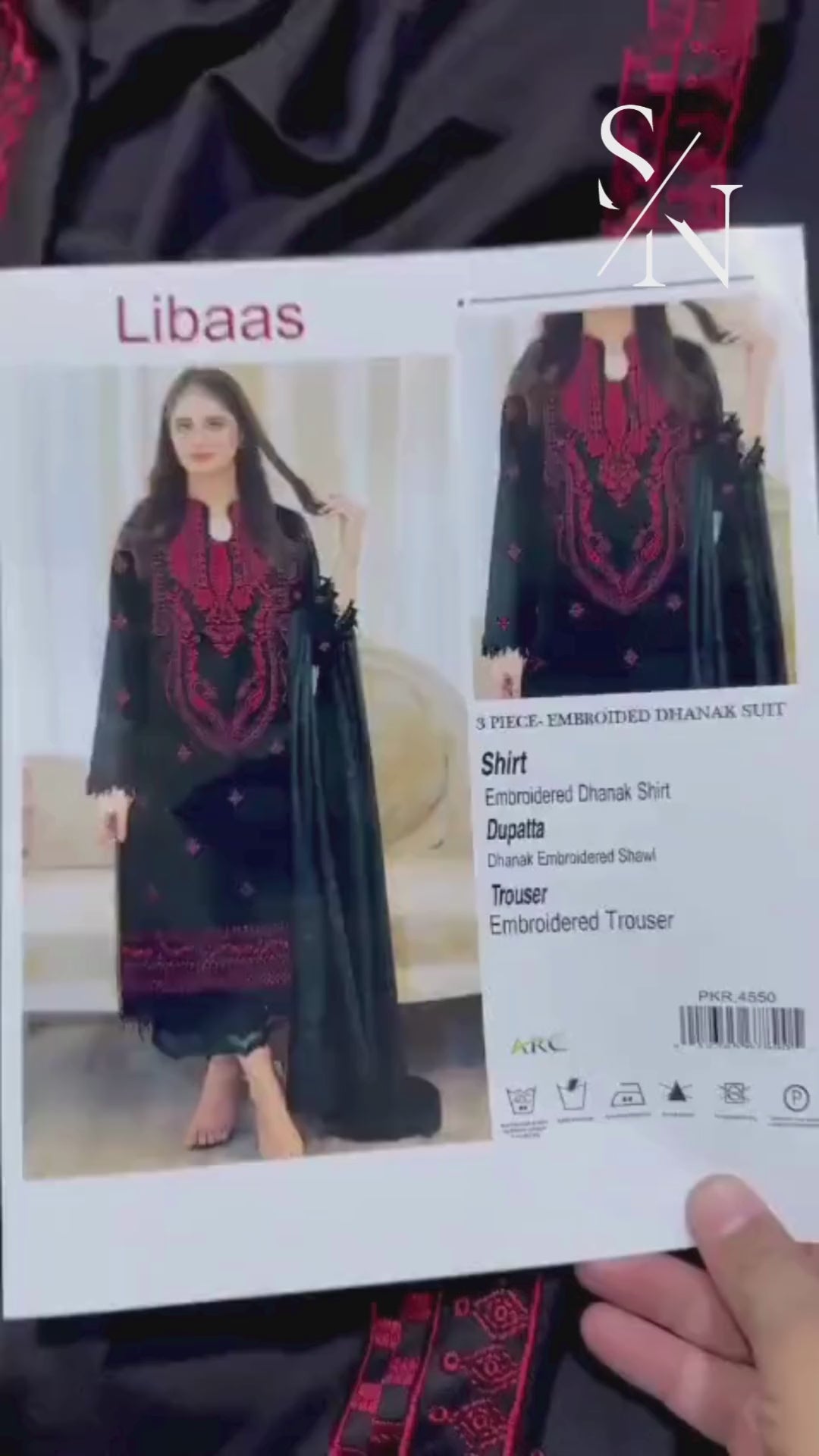 Libaas Signature Airjet Dhanak 3PC Unstitched Embroidered Fabric with Shaw