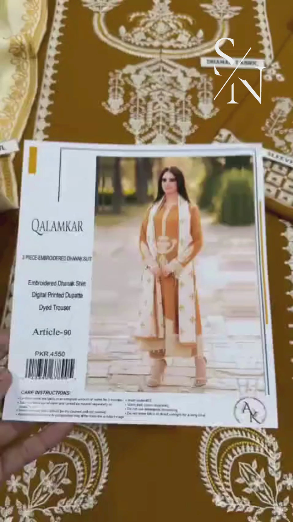 Qalamkar - Airjet Dhanak Heavy Embroidered Suit | Winter 3PC