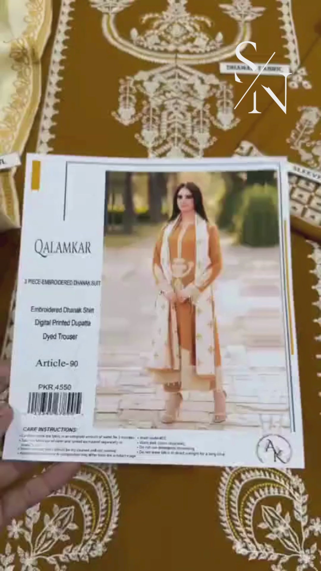 Qalamkar - Airjet Dhanak Heavy Embroidered Suit | Winter 3PC