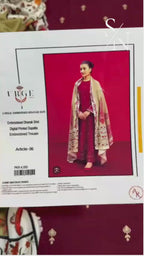 URGE Dhanak 3PC Unstitched Winter Set with Pashmin