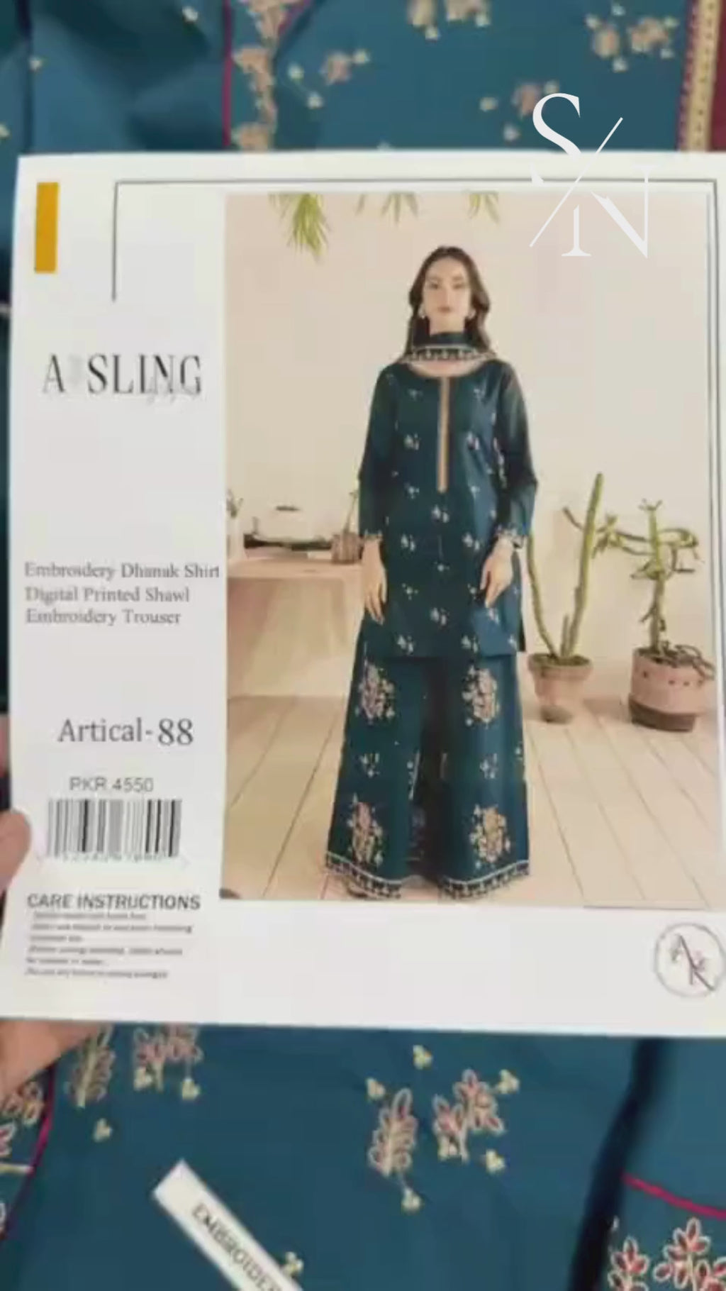 A Sling - Airjet Dhanak Luxury Embroidered Winter Suit (3PC)