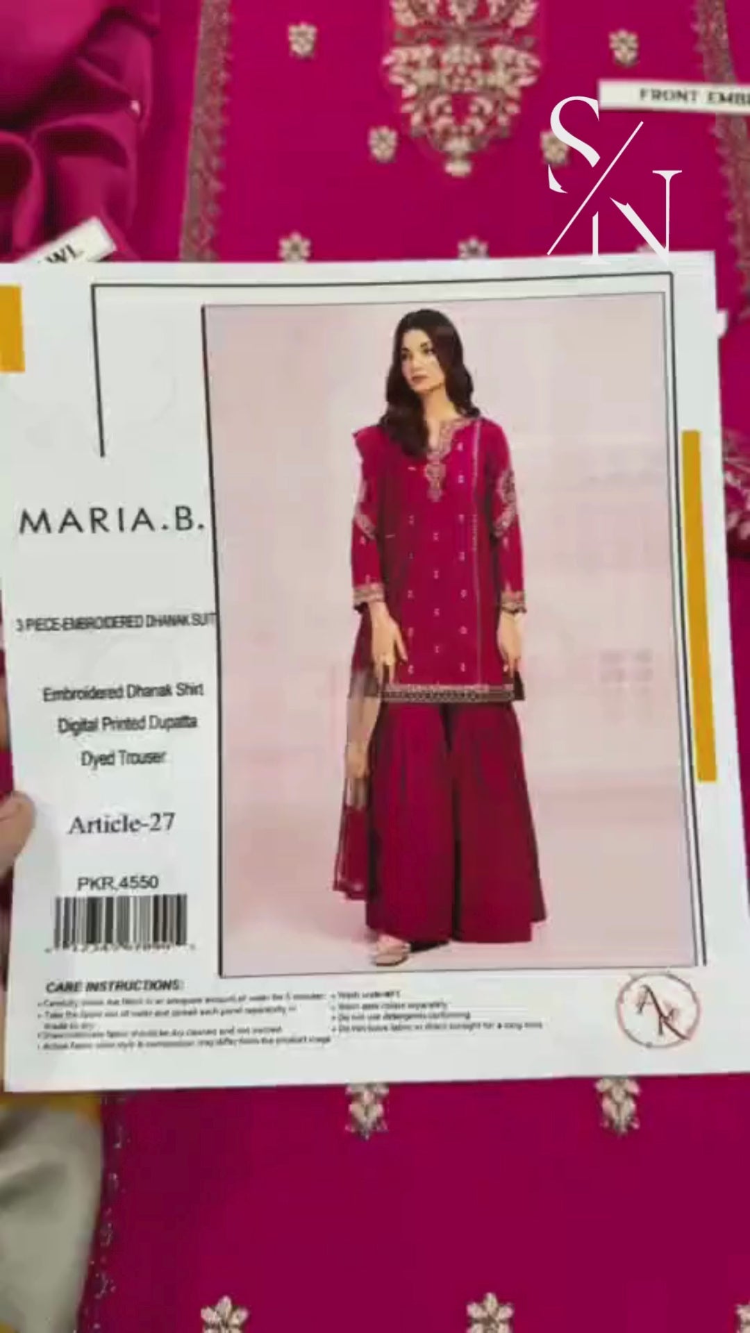 Maria B - Airjet Dhanak Heavy Embroidered 3PC Suit | Winter Edition