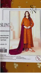 A Sling Premium Dhanak 3PC Unstitched Fabric with Digital Pashmina