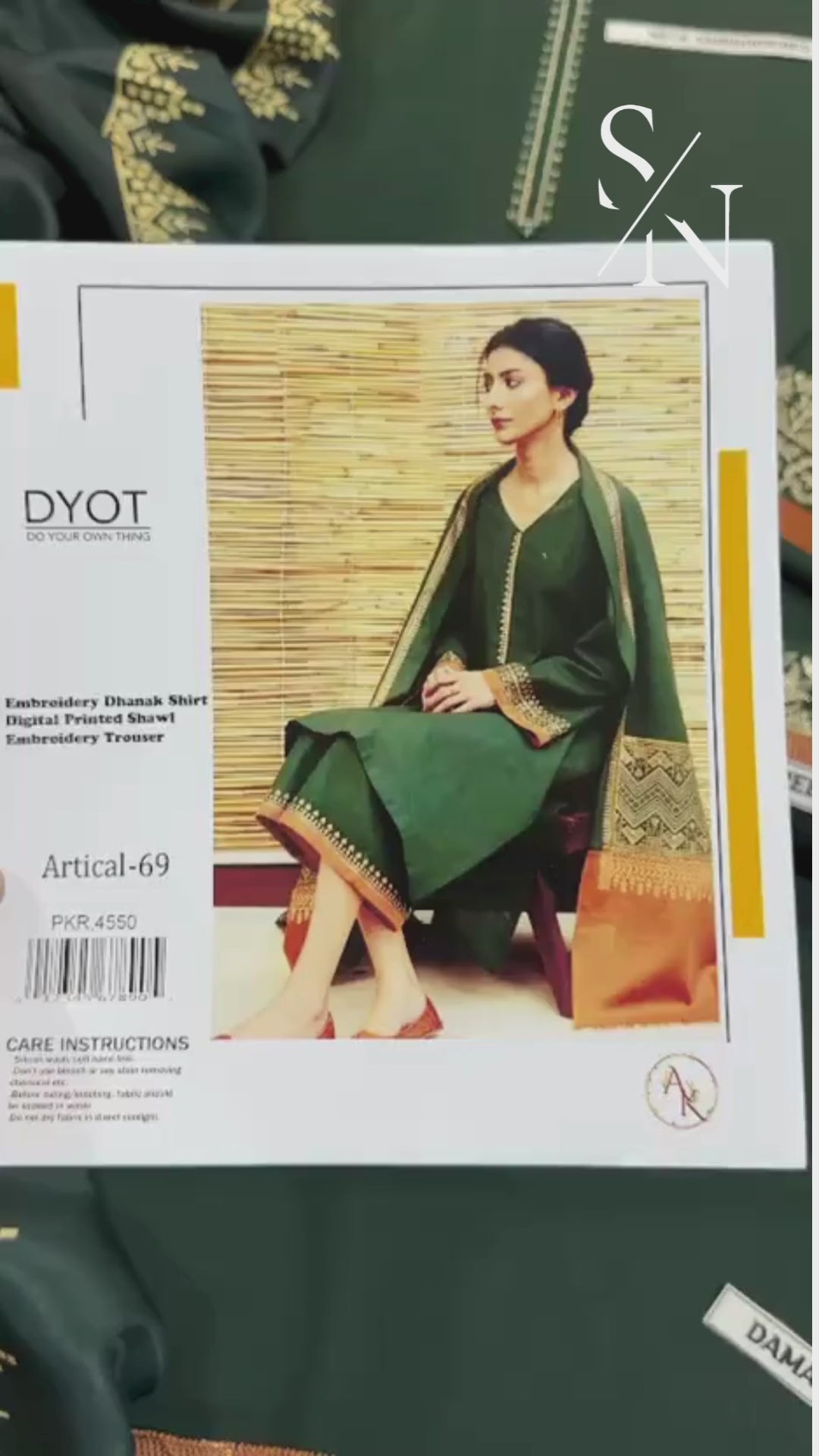 DYOT Signature Winter Dhanak 3PC Unstitched Fabric with Pashmina