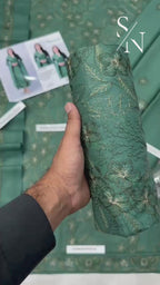 Bareeze Premium Dyed Dhanak – Full Heavy Embroidered 3PC