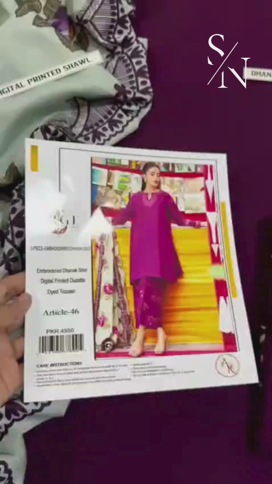 URGE Elegant Winter Dhanak 3PC Suit with Pashmina Shawl