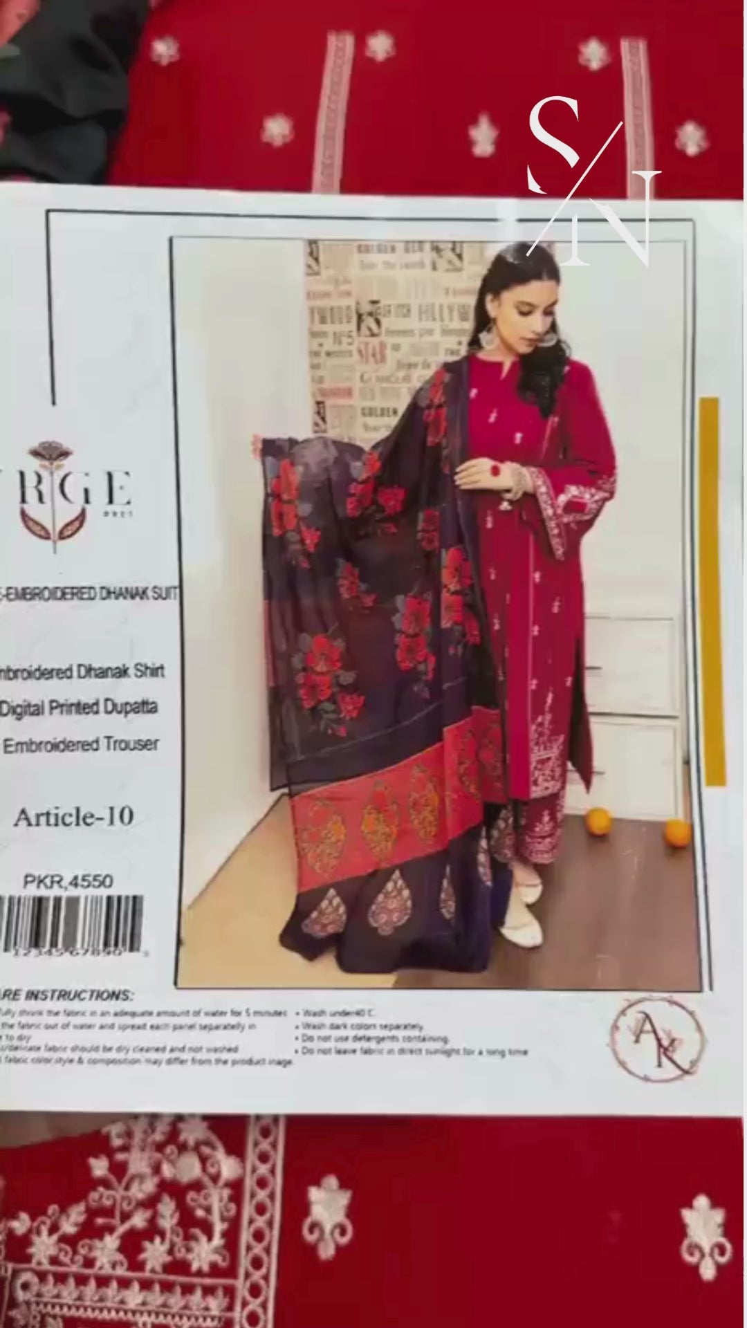 URGE Elegant Dhanak 3PC Unstitched Fabric with Digital Pashmina